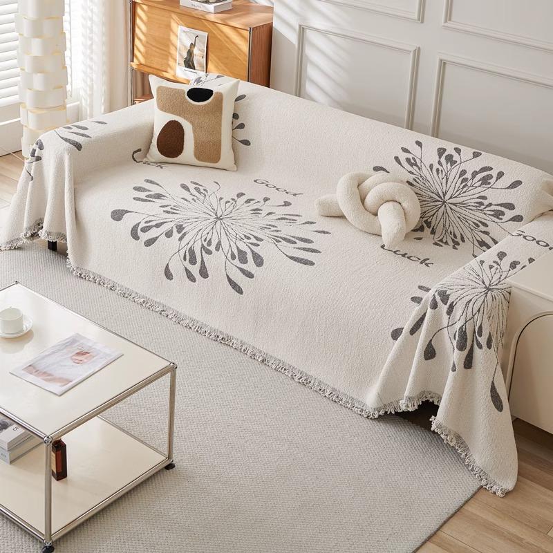 Осенне-зимний плотный однотонный плюшевый диванный чехол для полотенца, белый чехол для дивана, нескользящий цельный чехол для полотенца