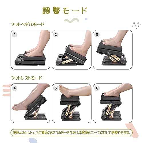 4-ступенчатая регулируемая подставка для ног, складная, под стол, для офиса, работы, автомобиля или дома (черный)