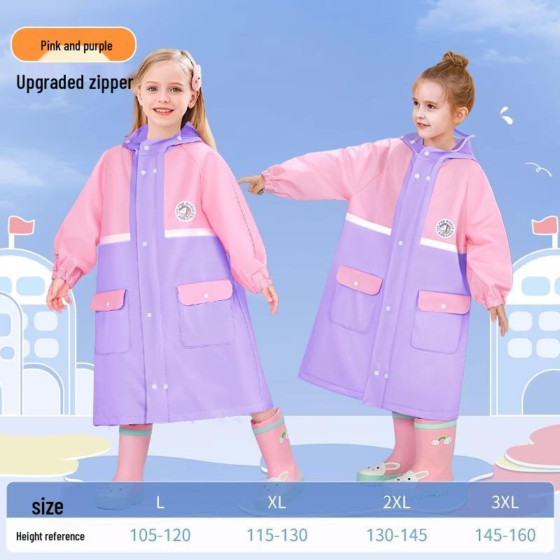 Большой детский дождевик для девочек и мальчиков, возраст 8 лет, цельное пончо с местом для рюкзака, для школы, дождестойкий.