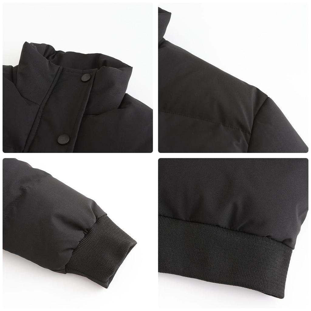 23 Autumn/Winter Women's High-Neck Cotton-Padded Jacket: Long Sleeve, Warm, Loose Fit Outerwear 