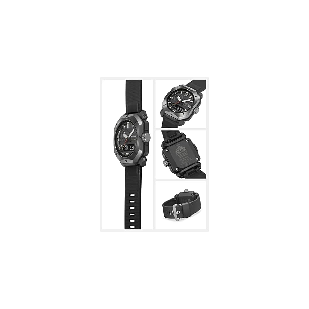 Часы Casio Pro Trek [Официальный японский продукт] Линейка Climber Радиоуправляемые часы на солнечной энергии с биопластиком, PRW-6900Y-1JF, Мужские, Черные