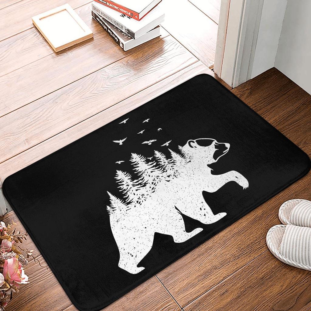 Angry Bear Doormat Anti-Slip Entrance Kitchen Bath Door Floor Mat Garden Rug Carpet Footpad