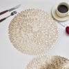 Simple Mesh Flower Placemat European Style  Gold PVC Hollow Coffee Dining Table Decorative Mat Steak Tray Mat Coaster