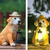 Garden Decoration Resin Dog Solar Ornament Cute Creative Puppy Statue Light Vivid Waterproof Animal Sculptures Lamp Birthday