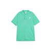 Solid Color Brand Logo Polo Shirt Short Sleeve Men Tops Green CJ4457-363