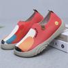 2025 Women Driving Footwear Floral Art Slip-On Flats Breathable Anti-Slip Casual Walking Shoes Round Toe Painted Loafers