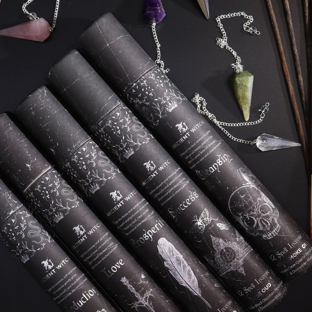 Ancient Witch Spell Incense – Success – Black Obsidian Pendulum