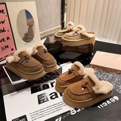 Тапочки из искусственного меха с меховой обвязкой для головы, женские шлепанцы, женские тапочки, уютные универсальные шерстяные тапочки с нишевым дизайном