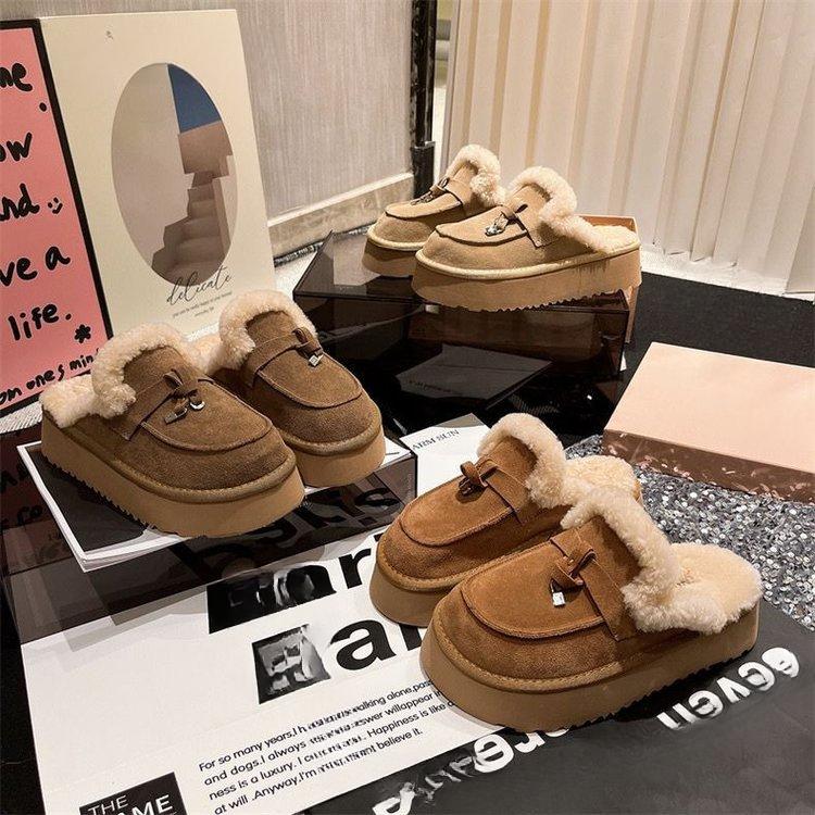 Тапочки из искусственного меха с меховой обвязкой для головы, женские шлепанцы, женские тапочки, уютные универсальные шерстяные тапочки с нишевым дизайном