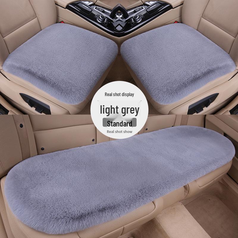 2024 Winter Faux Rabbit Fur Car Seat Cushion Set - Three-Piece Backless