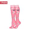 1 Pair Cute Cat Compression Socks Knee High 20-30 Mmhg Fit Medical Edema Diabetes Varicose Veins Running Sports Socks