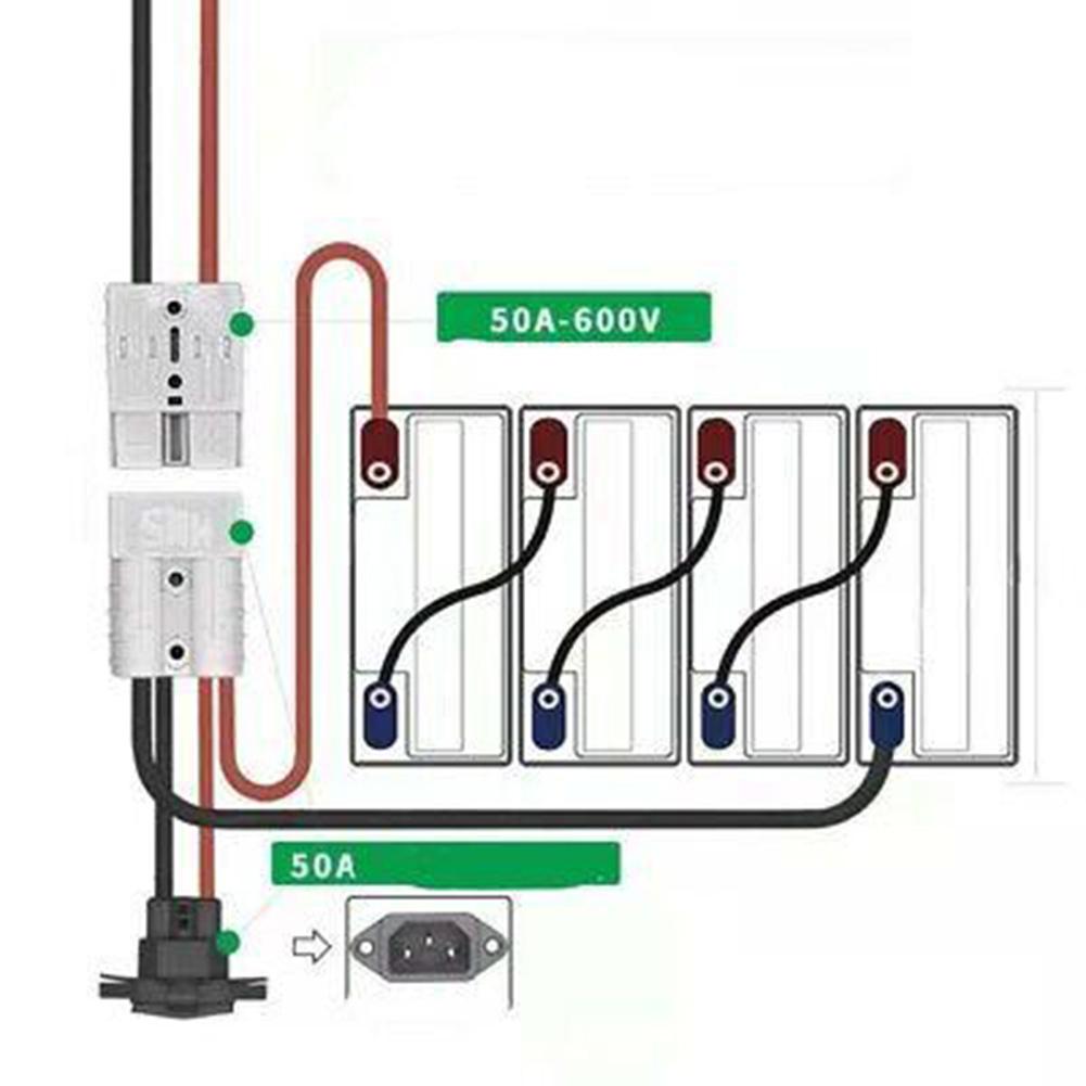 50A для Anderson Plug-Lead To Lug M8 Terminal Battery-Charge Connector-Cable