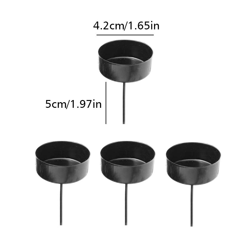 4PCS Holiday Table Decor Iron Candle Cups Iron Rustic Iron Tea Light Containers 4.2cm