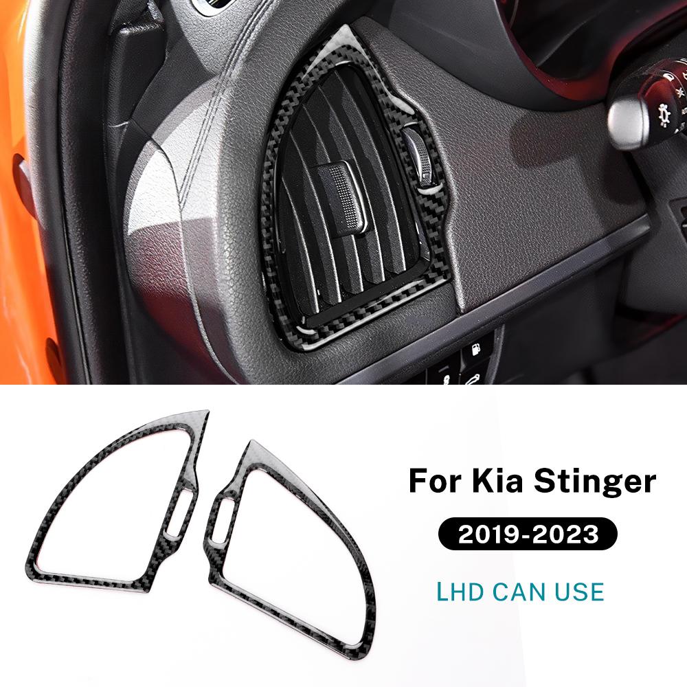 Настоящая мягкая карбоновая наклейка для Kia Stinger CK 2019 2020 2021 2022 2023 LHD RHD Автомобильный приборная панель AC Розетка Отделка Аксессуары.
