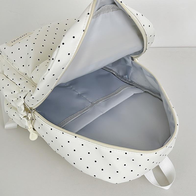 Student Schoolbag Polo Dot Women's Large Capacity Backpack Lightweight Class Backpack
