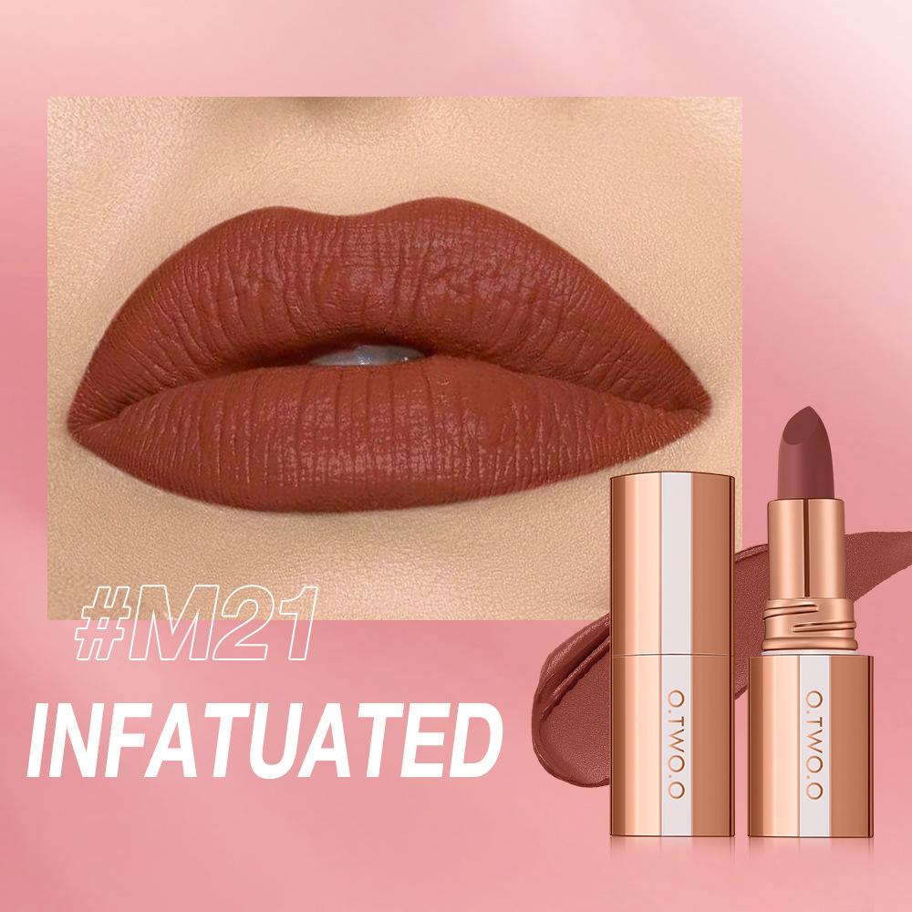O.TWO.O Матовая помада Misty Kiss с фиксирующим цветом – Световой туманный бархатно-матовая стойкая помада