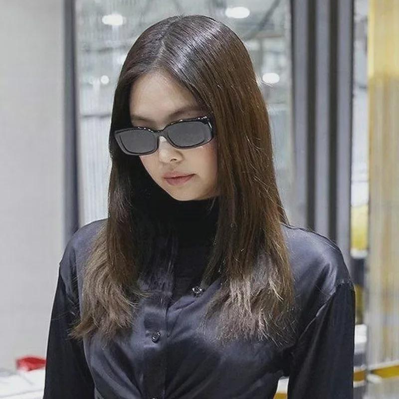 Women's Retro Rectangular Sunglasses - 2023 European & American Style, Korean Trend, Street Hip-Hop Disco Fashion