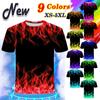 Fantastic Men's 3D Printed Cool T-Shirt Short Sleeve O-Neck Casual Hipster Loose T-Shirt Personality Visual Flame