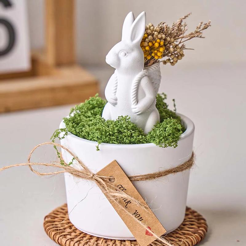 3D Силиконовая Форма Пасхальный Кролик DIY Милое Животное Корзинка Кролик Ваза Украшения Формы для Заливки Домашний Гипс Бетон Поделка Подарок Декор