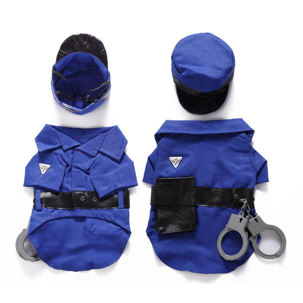 Косплей-наряд для собаки Дышащий Модный Забавный костюм для щенка для Тедди на Рождество Хэллоуин Вечеринку Синий Полицейский S