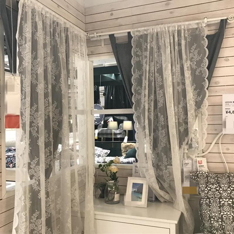 Цветочные кружева прозрачные карнизы для штор панель белая кружевная занавеска гостиная декоративная занавеска дверь окно шкаф шторы