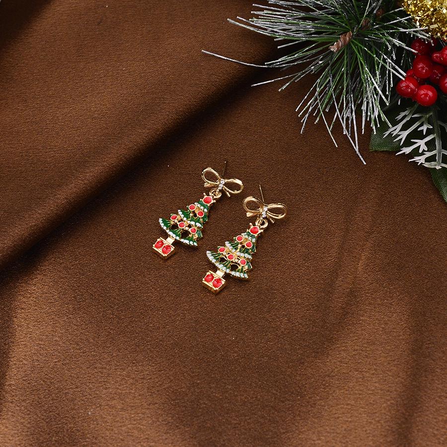 Японские и корейские рождественские серьги-бантики - милые дизайны с леденцом, снежинкой и елкой