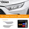 2 Pcs Car Headlight Protective Film Front Light Transparent Smoked Black TPU Sticker For Volkswagen VW Tiguan Facelift