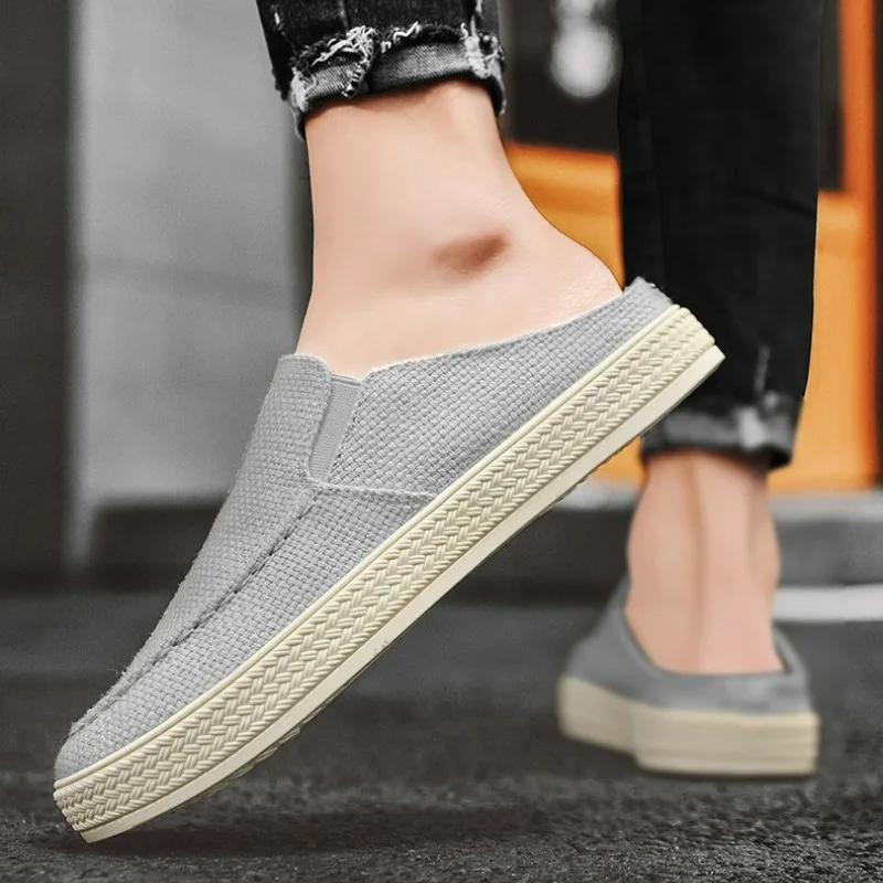 Модные тапочки с открытой спиной, мужская обувь, летние мокасины без застежек, повседневные новые кроссовки с закрытым носком, повседневная обувь для отдыха на открытом воздухе, мужская Chanclas De Hombre