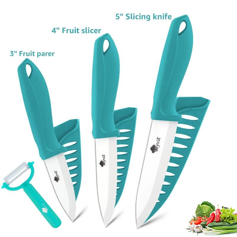 Ceramic Knife Set 3 4 5 6 Inch Kitchen Knife Set Fruit Vegetable Utility Slicing Zirconium White Blade Chef Knives