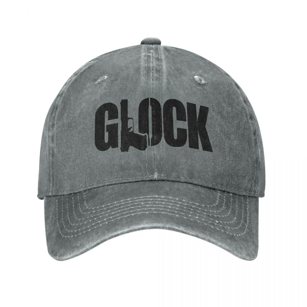 Тактическая стрельба из пистолета Glock Бейсболки Потертая джинсовая кепка с застежкой сзади Уличная на все сезоны Дорожная Неструктурированная кепка Шляпа