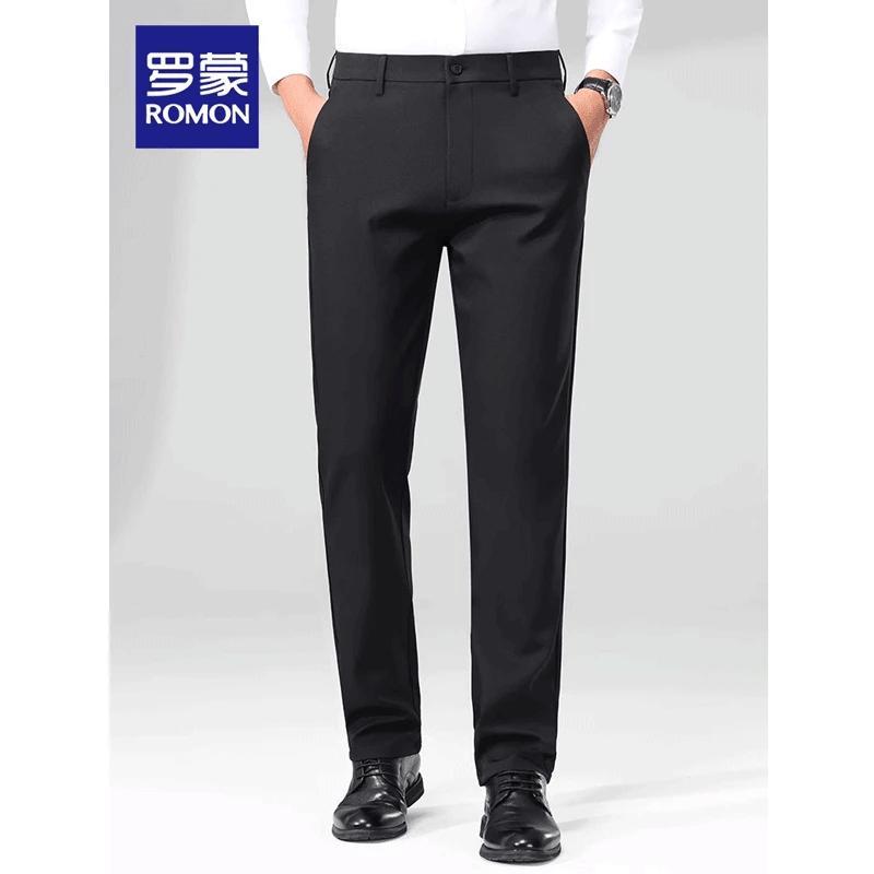 ROMON Men's Elastic Wrinkle-Free Business Casual Cargo Pants