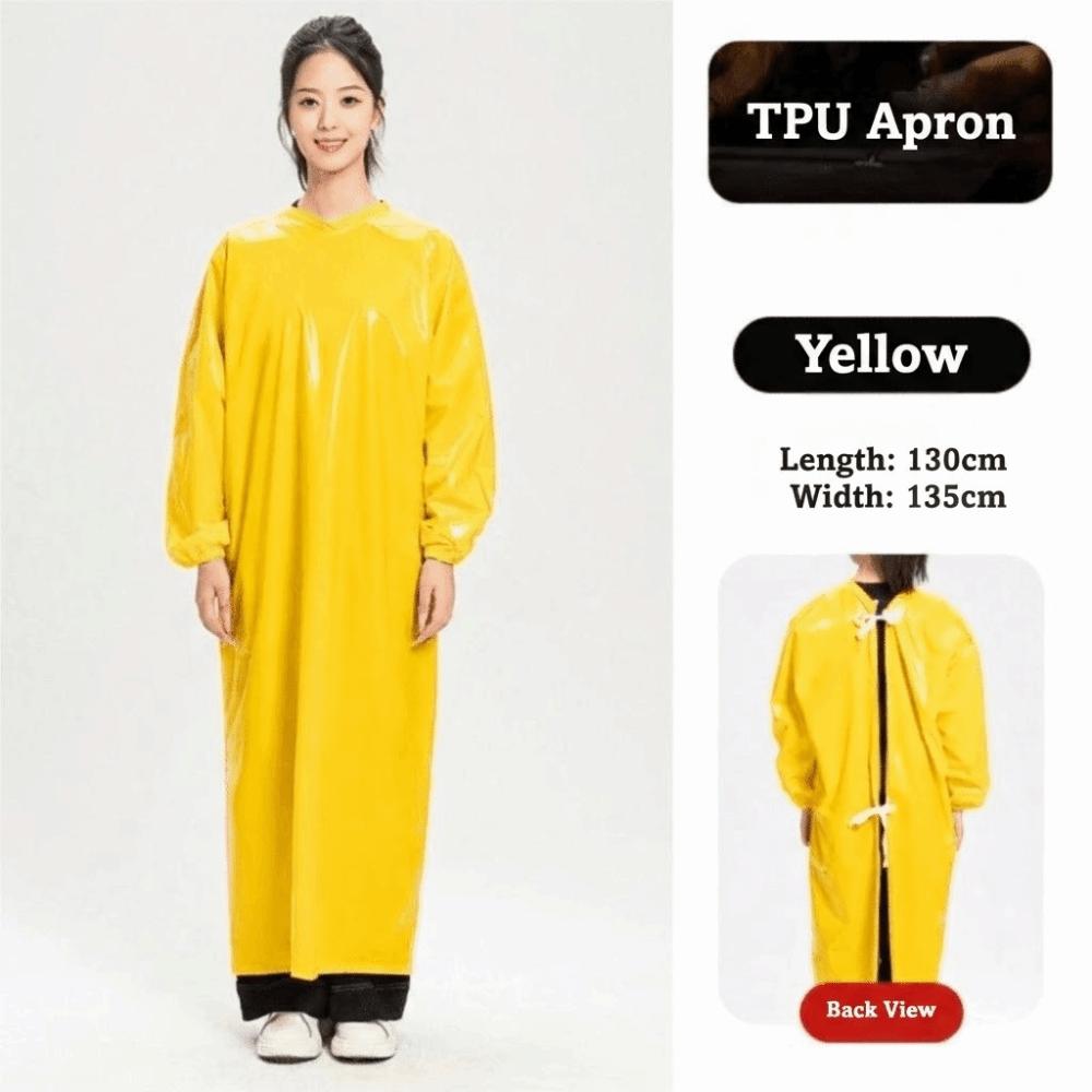 Large Size TPU Apron Wear-Resistant Oil Resistant Apron Long Sleeve Apron Industrial Use