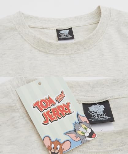 [IMPROVES] Casual [TOM & JERRY] Custom-made Buddies Oval Long Sleeve T-Shirt, Men's, Oatmeal