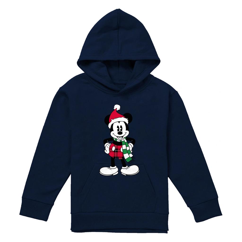 Disney Childrens/Kids Mickey Mouse Tartan Christmas Hoodie