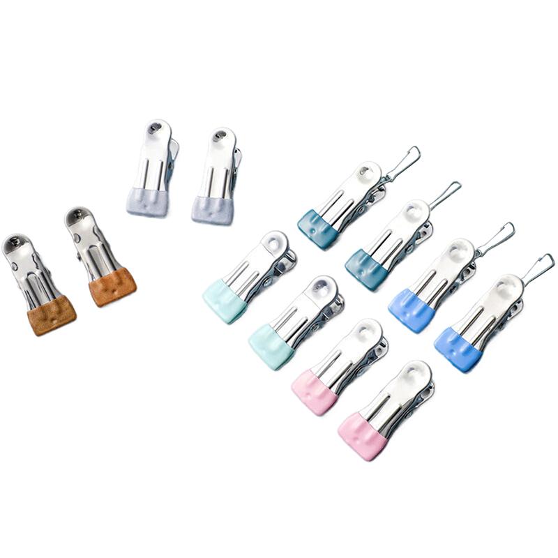 10Pcs Stainless Steel Clothes Peg Household Multipurpose Sealing Clips Windproof Non Slip No Trace Fixed Clamp Airing Clothespin
