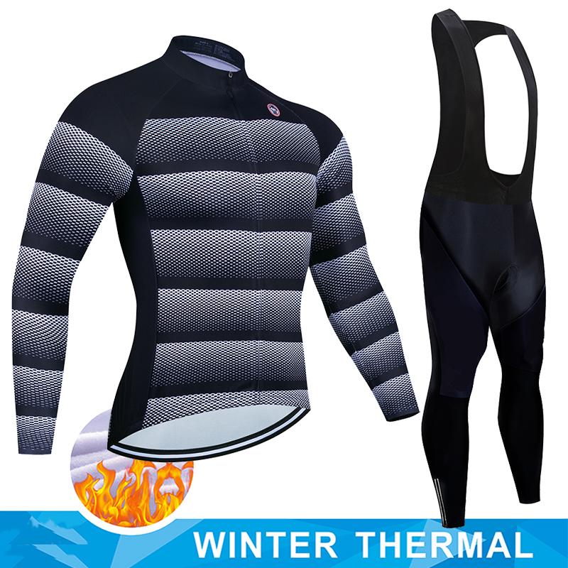 2026 Winter Fleece Warm Winter Thermal Fleece Cycling Jersey Set Man's Long Sleeves Cycling Kits Mountain Bike Jersey Road Bike Cycling Suit
