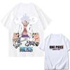 2026 ONE PIECE Зоро Луффи Gear Печатная Свободная Хлопковая Футболка с Коротким Рукавом Летний Стиль Хлопок Унисекс Одежда Хип-Хоп Уличная Одежда Оверсайз Футболка