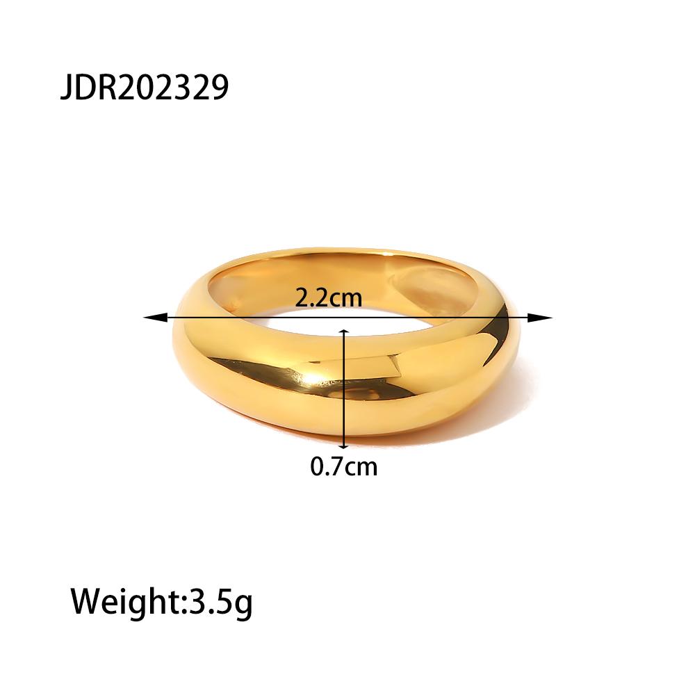 Youthway Gold Plated Stainless Steel Geometric Fashion Ring Waterproof Anti Allergic Colorfast Fashion Jewelry Unisex