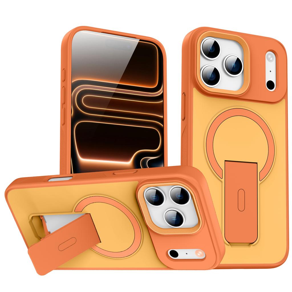 Magnetic Invisible Stand Protective for Case for For Iphone 17 Air 12 1 14 13 16 Pro Max Plus Matte Shockproof Cover