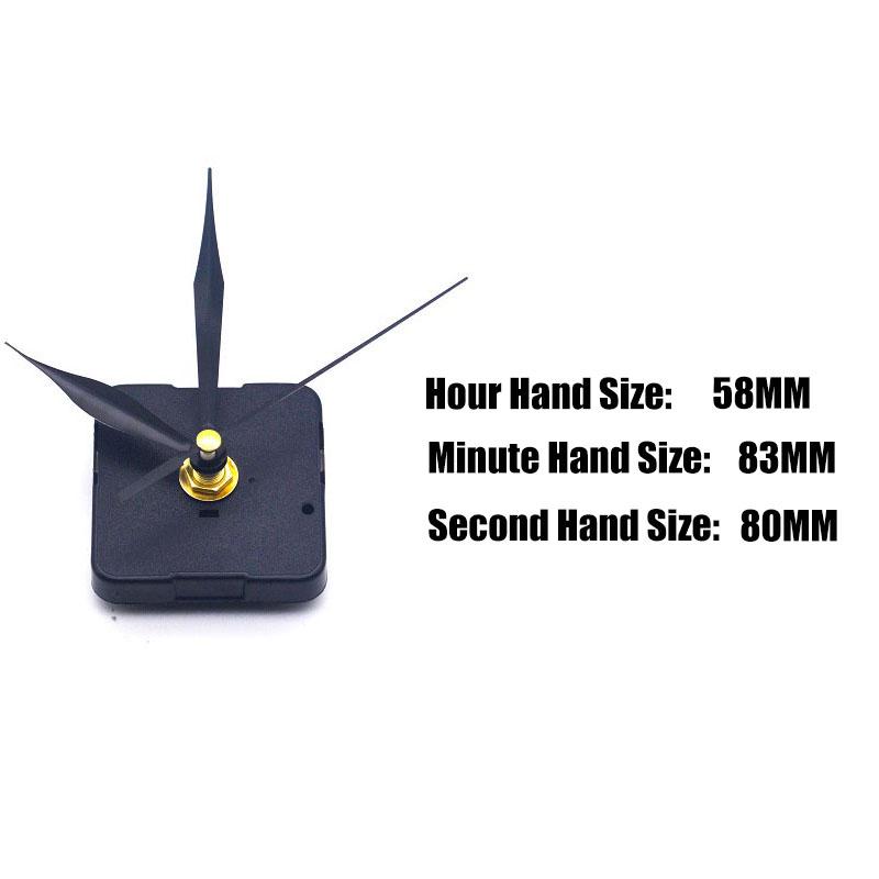 Quiet Silent Retro Quartz Clock Movement Black Hands Mechanism Parts DIY