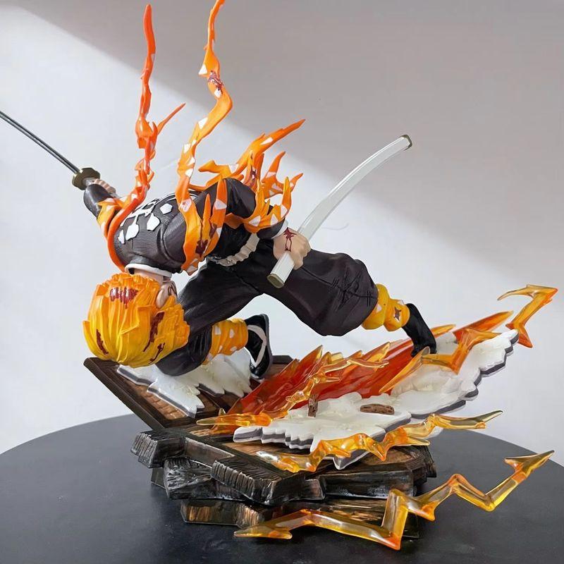 Demon Slayer Infinity Castle Agatsuma Zenitsu Honoikazuchi Series Luminous Statue Action Figure Model Ornament Gk Youth Toy