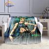 Карикатурное одеяло «Невероятные приключения ДжоДжо» с камнем и океаном, мягкий флисовый плед, легкое всесезонное теплое одеяло для дивана