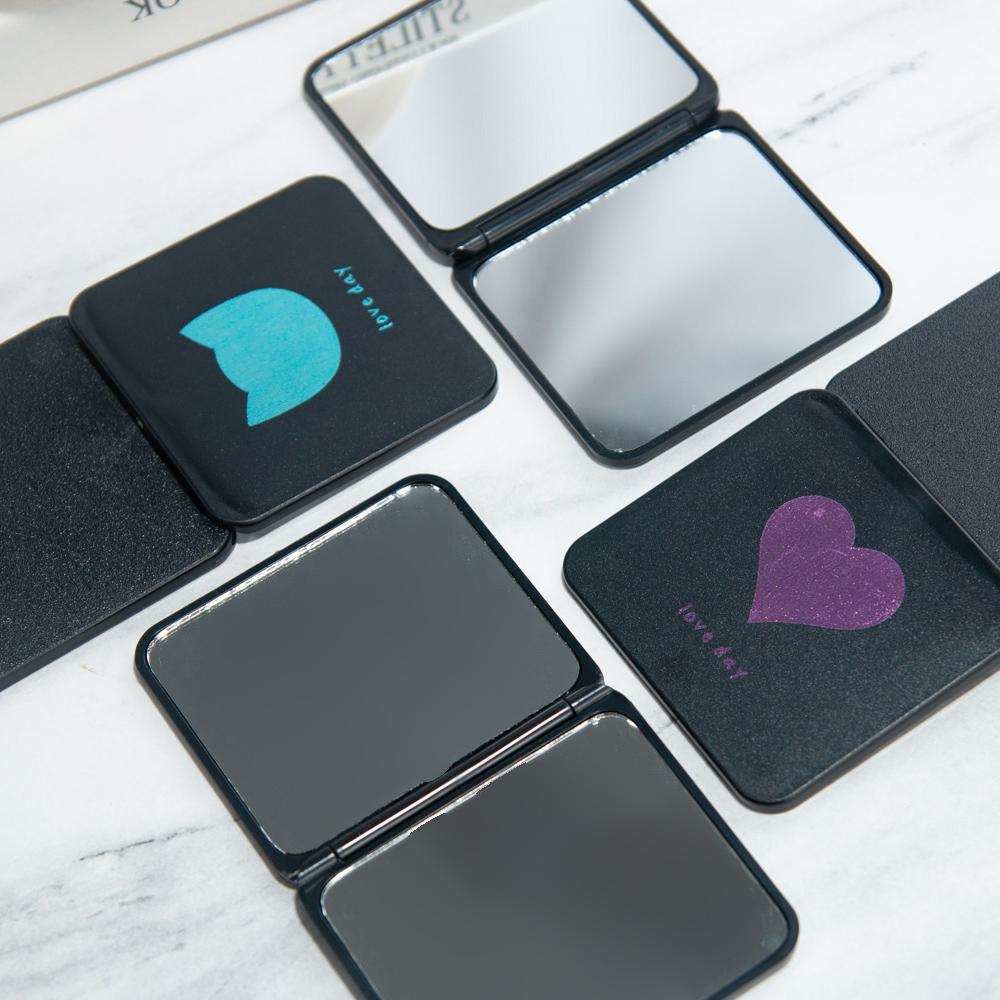 Складное зеркало для макияжа, мини-квадратное косметическое зеркало, портативное ручное зеркало, двустороннее компактное зеркало, карманное косметическое зеркало