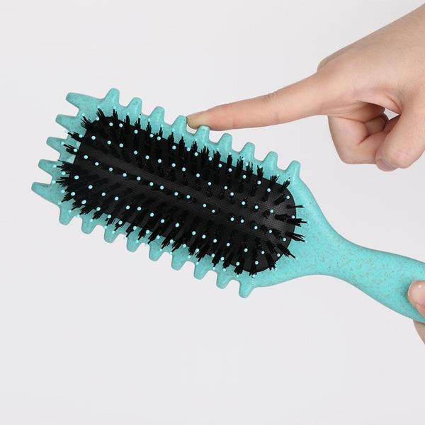 1pc Nylon Bristle Curl Defining Styling Brush for Dry Hair, Anti-frizz Detangling Hairbrush for Men and Women, Enhances Curl Definition and Separation