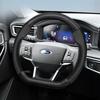 Fypaj3 Подходит для Ford Дышащие отверстия Кожа Матовая Текстура Углеродного волокна Чехол на рулевое колесо Подходит для Focus Mk2 Mk3 Fiesta Mk7 Transit Custom