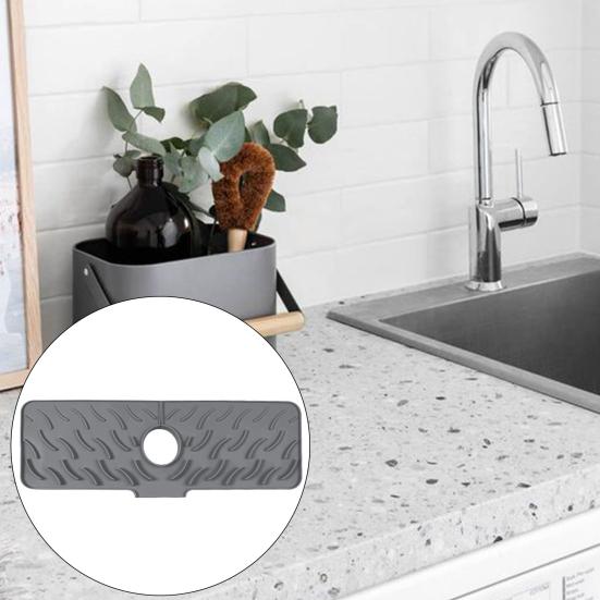 Силиконовый коврик для раковины Быстросохнущий коврик Защита от брызг на кран Водосборник Коврик против брызг для кухни ванной