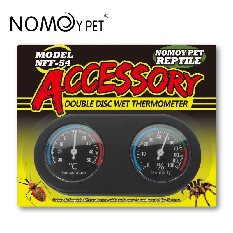 Double Disk Thermometer and Hygrometer Tortoise Box Black Lizard Breeding Box Reptile Pet Box Reptile Spider Thermometer Accessories