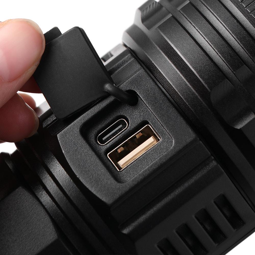 Multifunctional Rechargeable Laser Flashlight Emergency Powerful Strong Light Torch Spotlight LED Work Flashlight Outdoor
