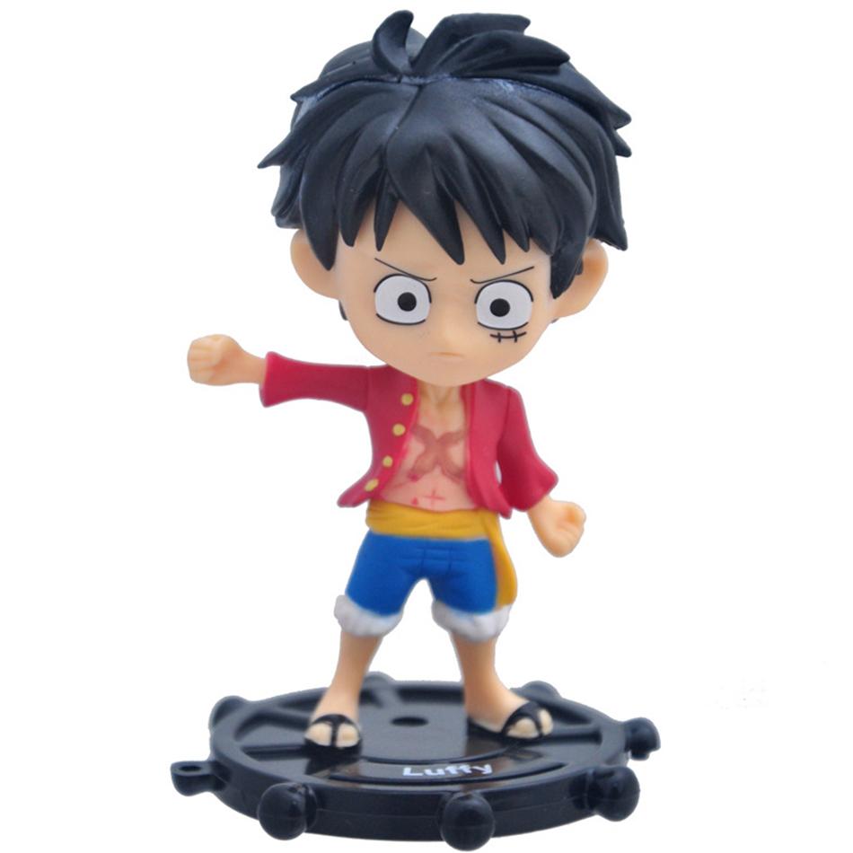 6 шт. A B Аниме One Piece Q Edition Луффи Эйс Чоба Карманное украшение Аниме Периферийная кукла Модель Настольное украшение Декорация