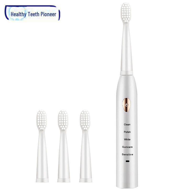 Набор электрических зубных щеток Jian: Аккумуляторные звуковые щетки для взрослых и пар, черные и белые - Бесплатная доставка